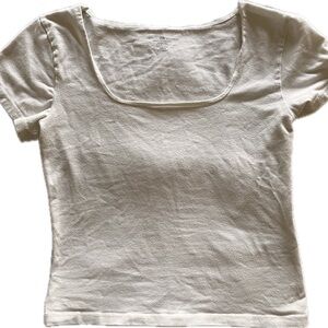 Brandy Melville Cream Short Sleeve Tee